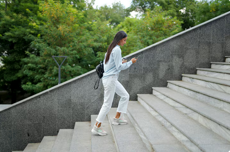walking on stairs 